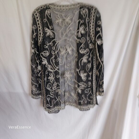 Victor Costa Occasion Vintage Eveningwear Jacket Topper Large Soutache Black - Picture 2 of 13